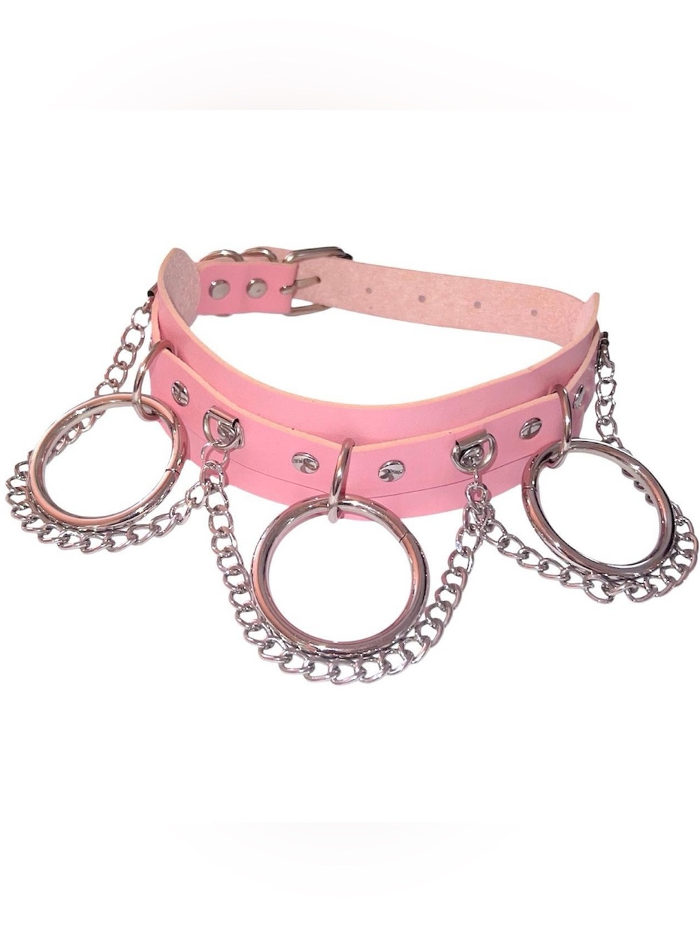 Pink pleather collar
